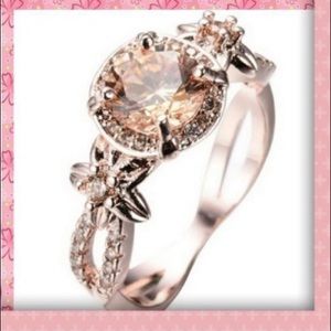 Beautiful Champagne Topaz and CZ In Rose Gold